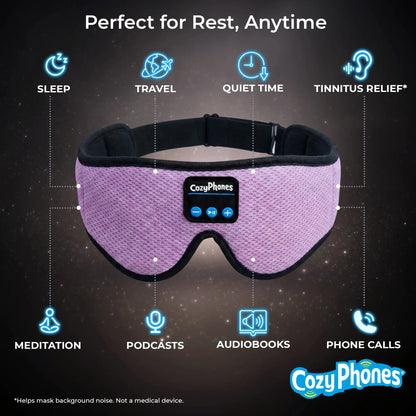 Bluetooth Sleep Mask with Headphones – 3D Contoured Memory Foam Eye Mask, Wireless Eye Mask for Sleeping, Adjustable Sleep Headphones, Bluetooth 5.4, 14H Playtime